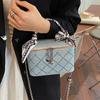 IELGY Fashionable All-Match Chain Cross-Body Small Square Bag Portable Box Bag