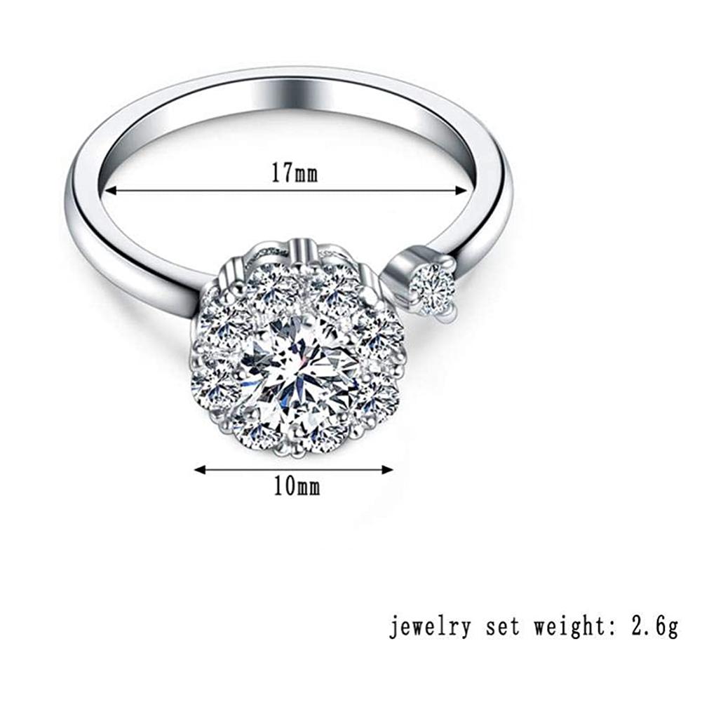 Women Lady Girl Luxury Rotatable Zircon Decoration Stylish Casual Fashion Round Ring