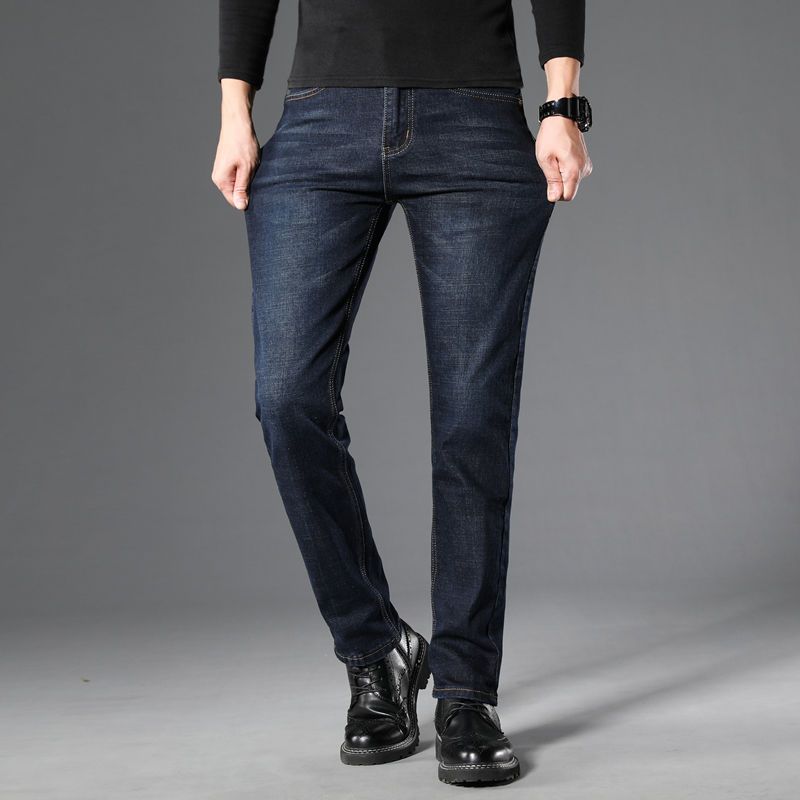 Men's Jeans, Young and Middle-aged Straight Slim Long Pants, Casual All-match Jeans