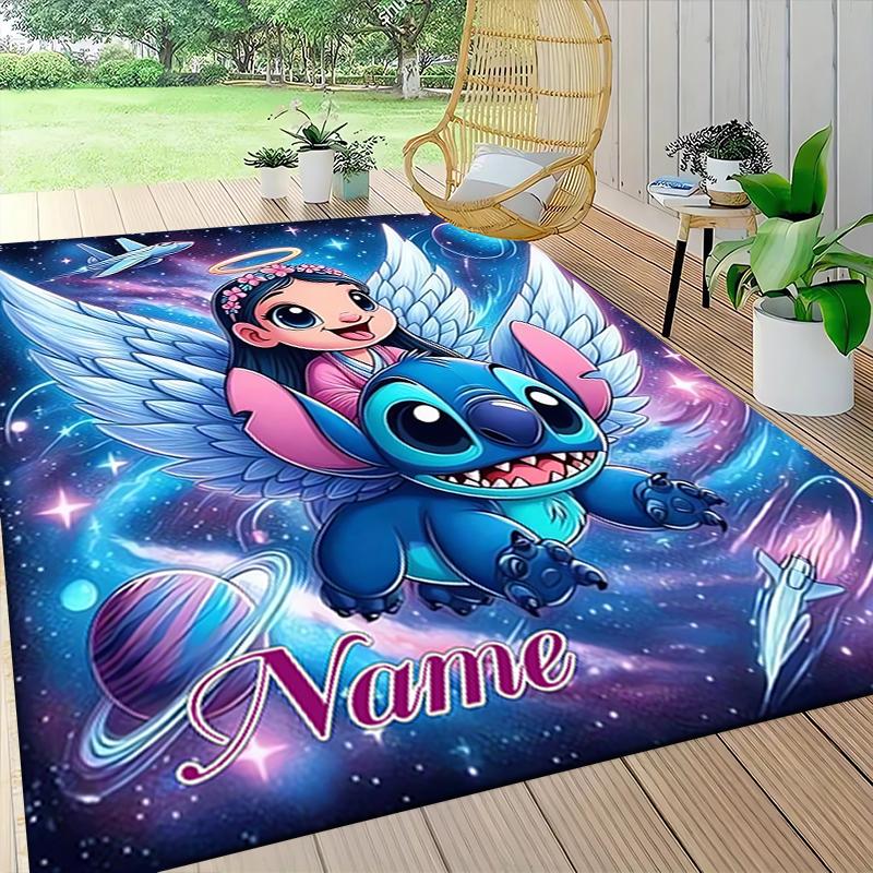 Custom Name Stitch Sweet Dreams Night Carpet Rug Customizable Soft Washable Anti-Slip Home Living Room Sofa Mats Personalized Rug. 0909374