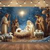 Merry Christmas Jesus Manger Nativity  Backdrop Xmas Decoration Background Winter Backdrop Decorations For Photo Studio Photo Booth Christams Party
