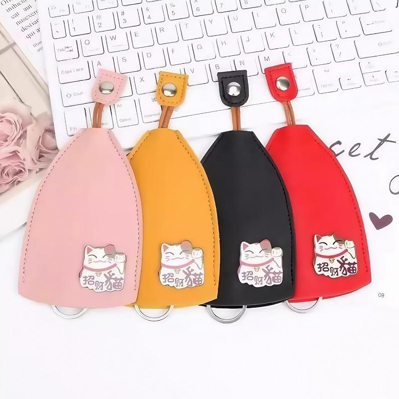 Выдвижной чехол для ключей Милый Вместительный кошелек для монет Хранение на шнурке Чехол-брелок