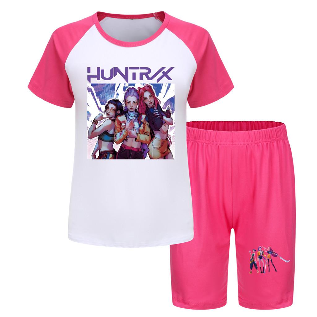 Kpop Demon Hunters Children Summer Shorts And T Shirt Set With Cotton Fabric For Active Kids