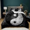 Yin Yang Duvet Cover Set for Girl Boy Children Chinese Ancient Culture Art Polyester Comforter Cover Decorative Gossip Pattern