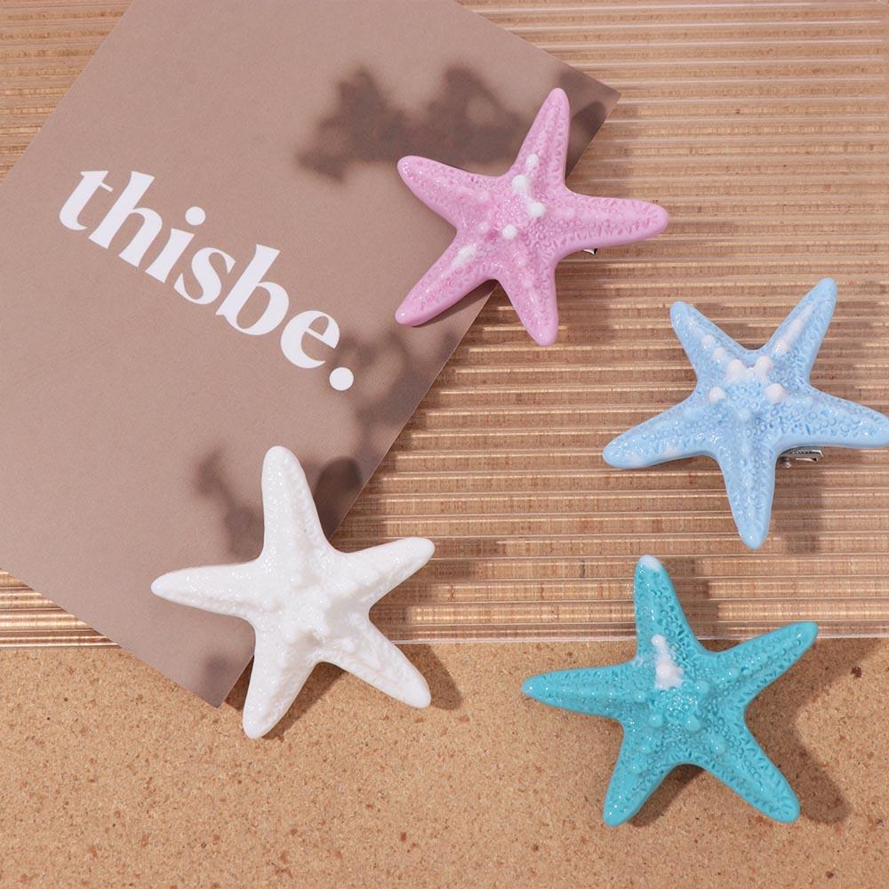 2PCS Summer Starfish Hair Clip Korean Style Sweet Bangs Clip Elegant Starfish Hairpin Barrettes