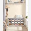 VASAGLE LHS15WT Shoe Bench Bench Shoe Rack with Seat with Cushion and 15 Compartments Storage Rack for Hallway Holds up to 200 kg White Grey