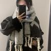 New Mohair FF Braided Scarf for Women Winter Shawl Thickened High End Couple Warm Men's Scarf Trendy