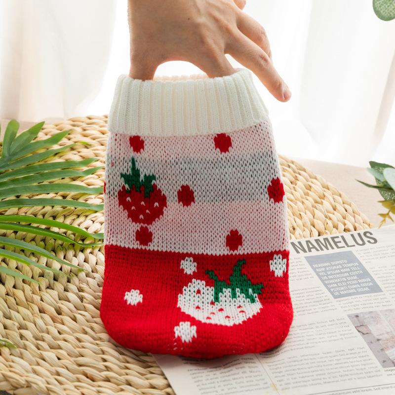 Свитер для собак, рождественская зимняя теплая одежда для собак маленьких собак, кошек, вязаное пальто для щенков, костюм французского бульдога, чихуахуа, йорка