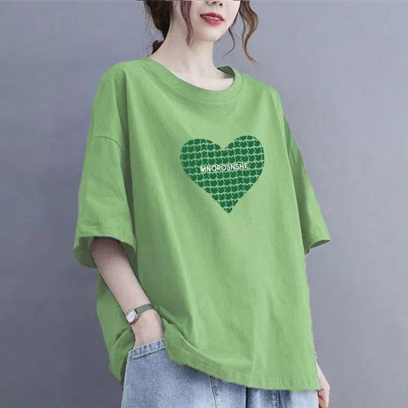 Футболка женская Cotton Love с короткими рукавами, свободные летние топы, новые женские
