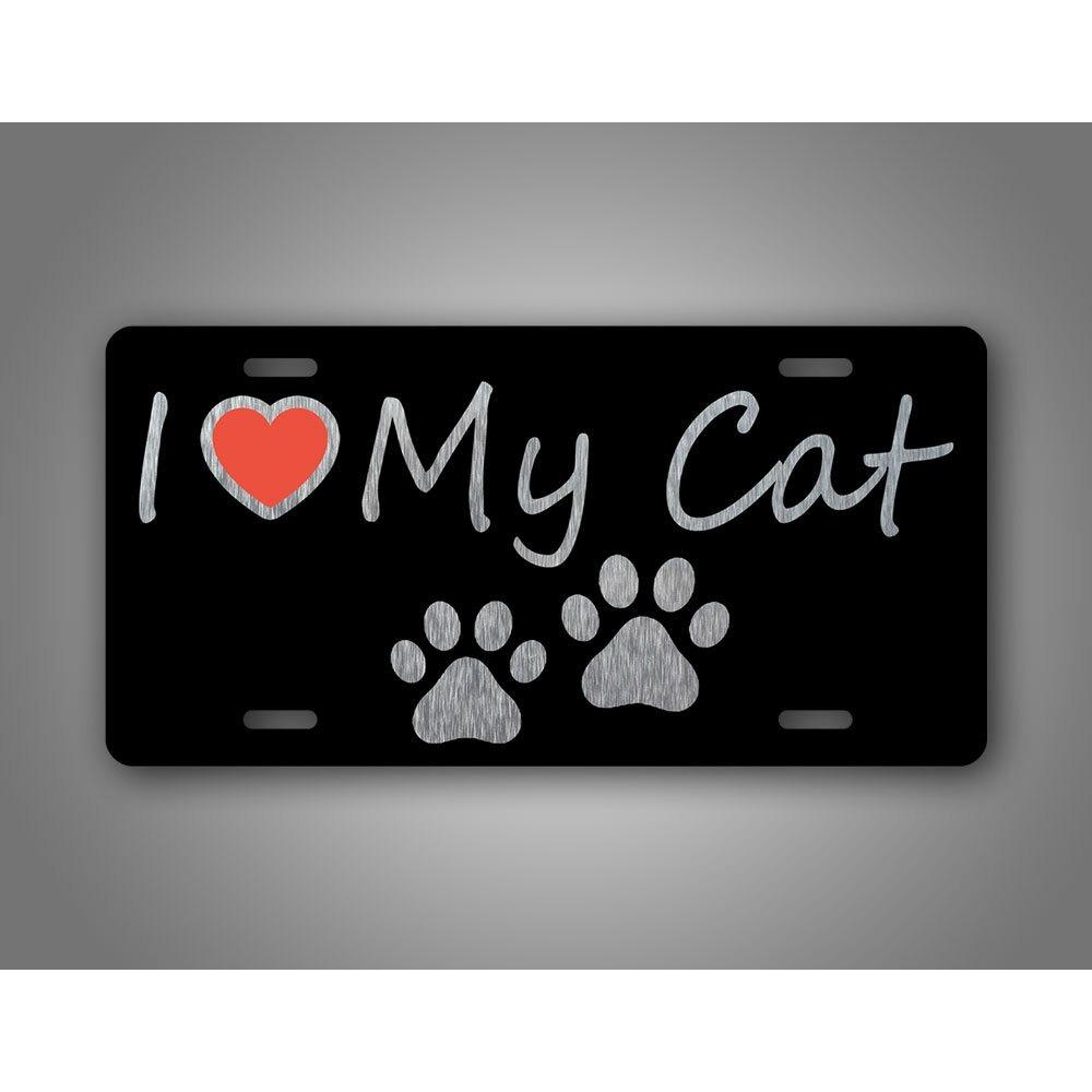 Personalized Aluminum Cat License Plate Car Tag Custom Cute Paw Decoration