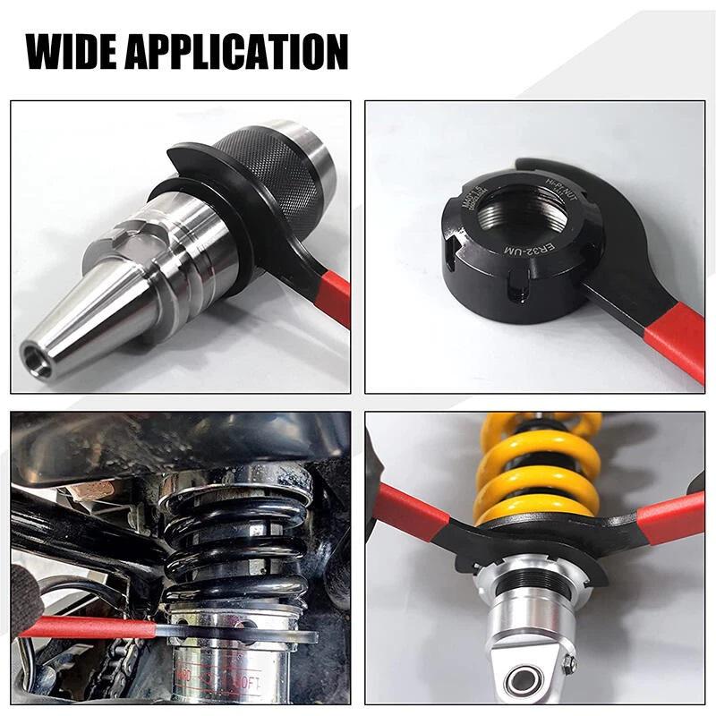 C Hook Spanner Wrench Set For Collet Chuck 38mm 42mm 45mm 52mm 55mm 62mm Round Nut Wide Compatibility For Machining Workshop