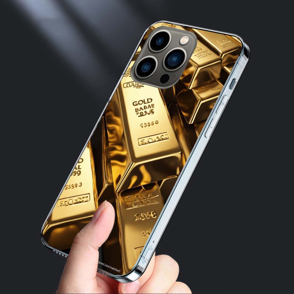 Чехол для телефона 'Золотой слиток Богатство и Финансы' Для Iphone 16E 15 Pro 14 Plus 17E 16 17 Pro Max Air 11 12 13 Mini Ударопрочный Capa Милый