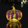 Colorful LED Glass Pumpkin Lamp 17x15.5cm Decorative Halloween Decoration Ornament for Thanksgiving