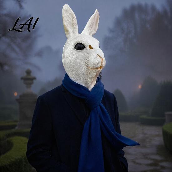 Lightweight Masque for Party Performance Rabbit Head Adults Realistic Bunny Latex Hood Flexible Kids Adults Halloween Animal Costume Carnival