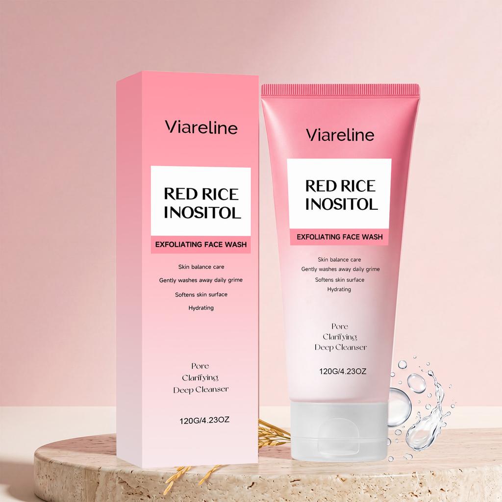 VIARELINE Gentle Exfoliating Facial Cleanser Smooth Skin Refreshing Hydrating Daily Face Wash Mild Formula 120g