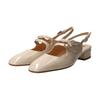 Pumps Double Strap Back Band Pumps F41312 Beige Cm [Fabiorsconi] Women's 22.5