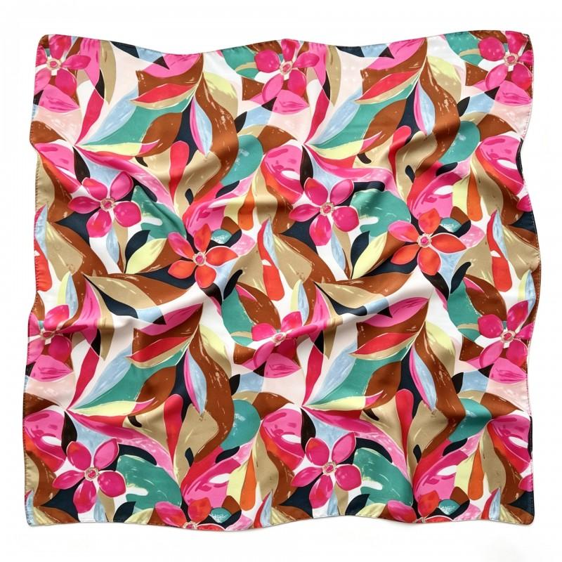 70x70cm Nylon Square Scarf Women Vintage Print Lightweight Accessory Office Casual Hair Styling