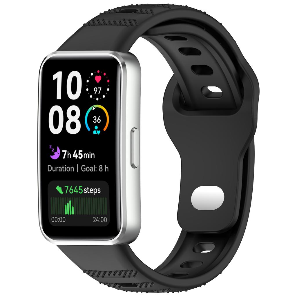 Силиконовый ремешок для часов для Huawei Band 10/10 NFC/9/9 NFC/8/8 NFC с точечной текстурой и обратной застежкой