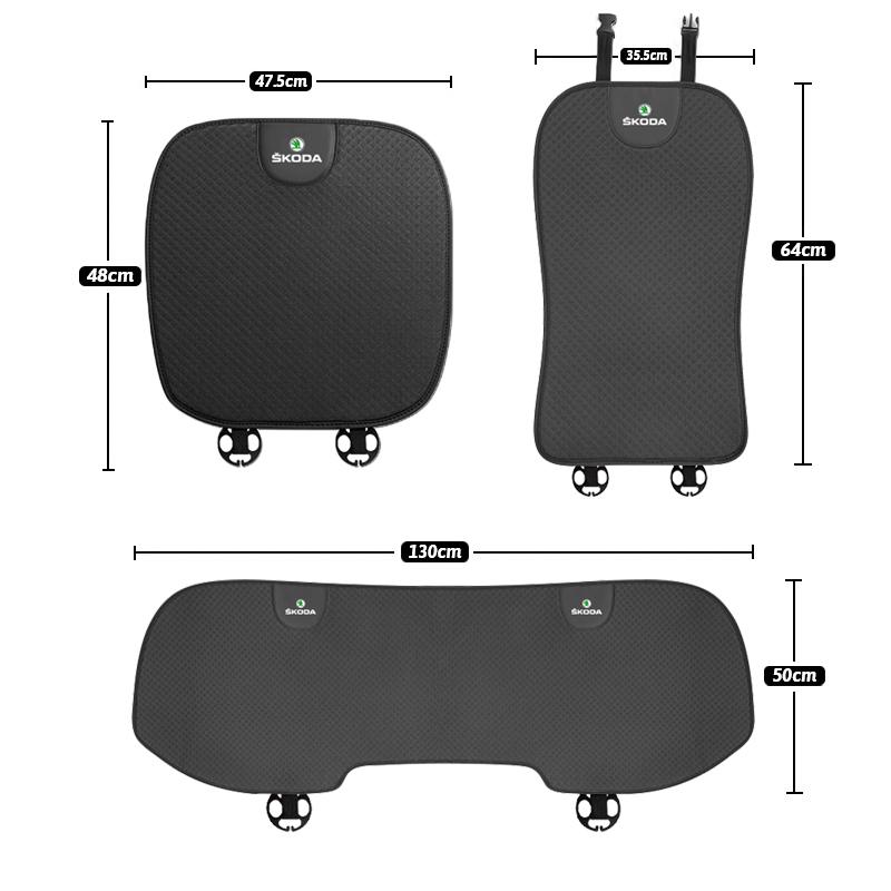BATZ9 Car Seat Cushion Ice Silk Breathable Protector Cover Pad For Skoda Octavia Superb Rapid Kodiaq Karoq Fabia Kamiq Enyaq RS Scala