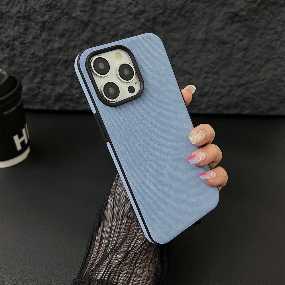 Винтажный кожаный противоударный матовый чехол для телефона iPhone 15 14 13 12 11 Pro Max Plus Business ультратонкий мягкий силиконовый чехол