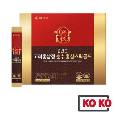 Экстракт красного корейского женьшеня 6-летней выдержки Pure Stick Gold 10 г X 30 палочек / 100 палочек в подарочной коробке