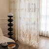Embroidered Floral Curtains for Living Room, Bedroom, Balcony Light-filtering Voile Drapes with Grommet Top All-season Sheer Window Panels