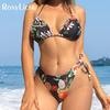 Сексуальное бразильское бикини с принтом на бретельках, женские купальники, женский купальник, комплект бикини из двух частей, купальный костюм, купальный костюм для леди