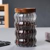 Стеклянная банка для хранения 'Тыква' с вертикальной полоской