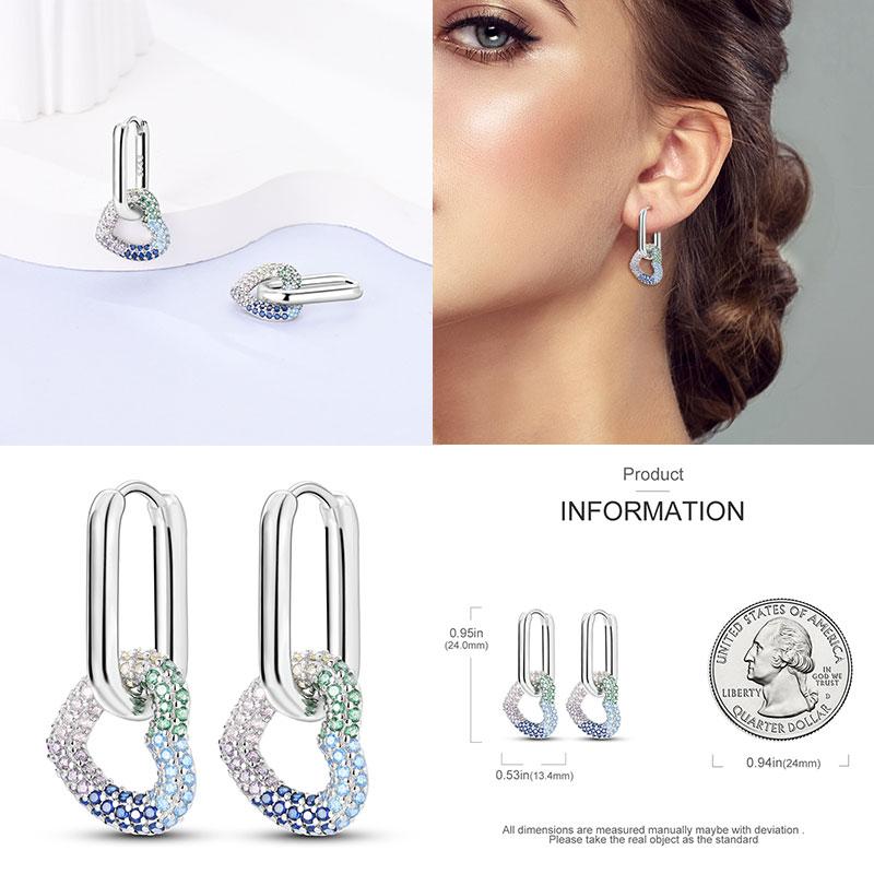 Hoop Earrings New silver 925 Rainbow, Shell, Women's Earrings Making jewelry For Women as Wedding Party Gifts