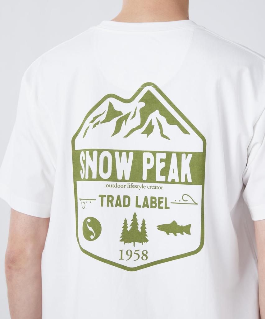 Trad Label Полевой Покрытие Короткий Размер M [Snow Peak] Футболка SPTL-TS-26SU909 Футболка, Рукав, Мужская/Женская, Белый,