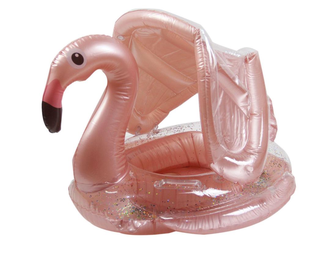 Желтое защитное кольцо для детского сиденья для купания с защитой от солнца - конструкция, препятствующая опрокидыванию