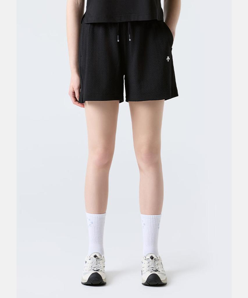 DESCENTE Женские шорты из жаккардового трикотажа 4,5 дюйма Черные Sr122Pkh21