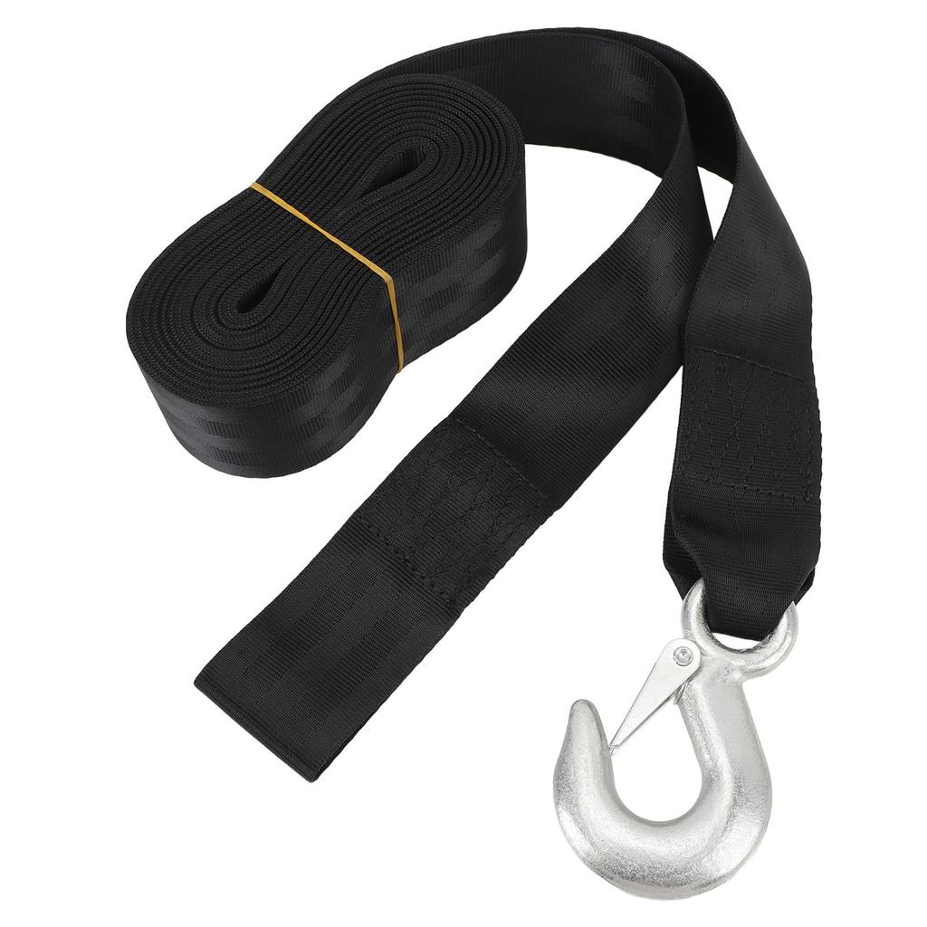 Heavy Duty Winch Strap with Hook, 3500 Lb Weight Loading Boat Trailer Winch Strap,