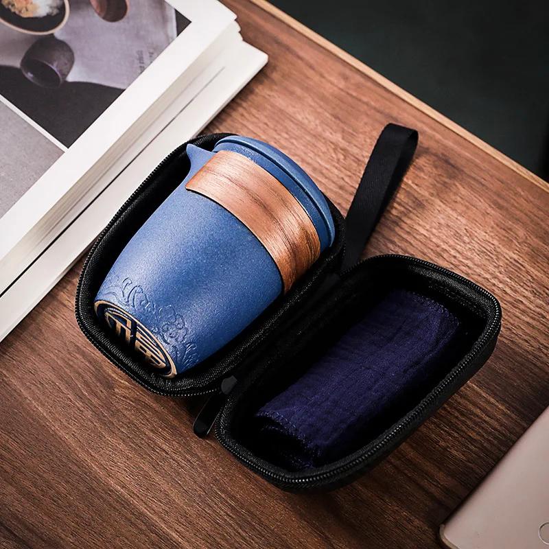 Creative Portable Travel Tea Set, 1 Teapot, 3 Cups, 1 Tea Bag, Fast Guest Cup, Kungfu Tea Set, Activity Gift