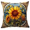 New Vintage Floral Pillowcase Creative Colored Glass Printed Home Sofa Car Cushion Pillowcase