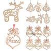 6pcs Christmas Decoration Wooden Pendants Unique Xmas Tree Hanging Ornament Collection