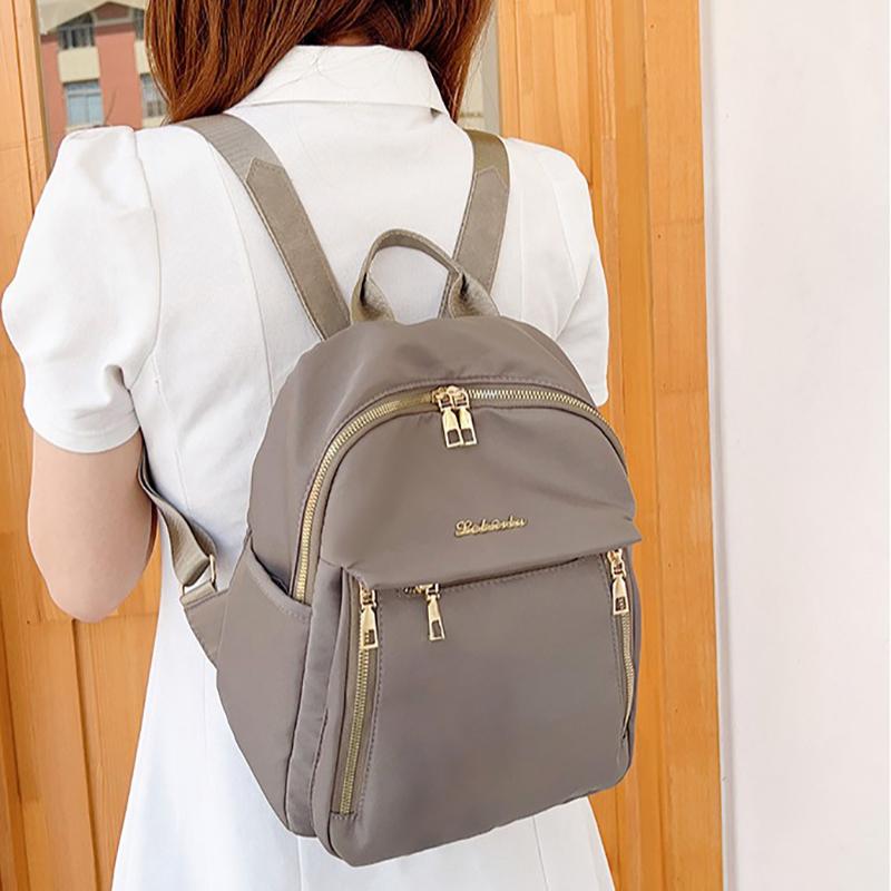 1PC Women Fashion Casual Daypacks Large Capacity Solid Color Backpacks Travel Double Shoulder Bag