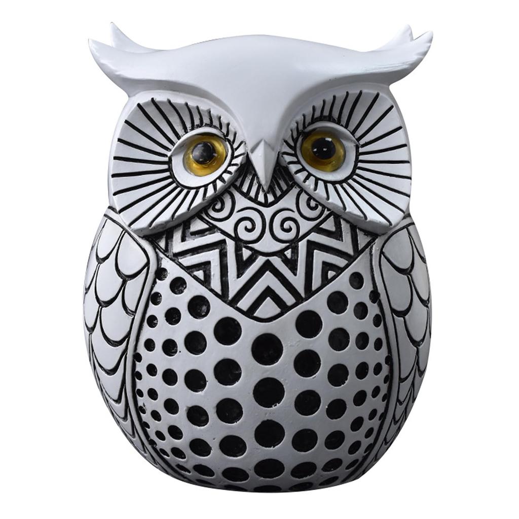 TOMMYFIELD Owl Figurine, Good Luck, Feng Shui, Lucky Charm, Living Room, Desktop, Prosperous Business, White [Parallel Import]