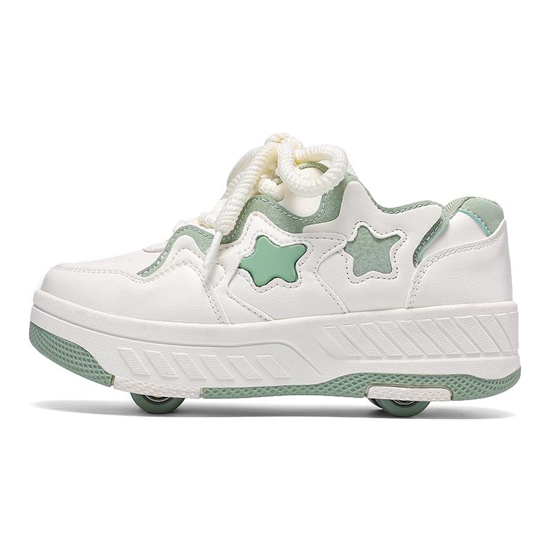 29-40 Детские четырехколесные спортивные ботинки Роликовые коньки Можно спрятать как плоские спортивные туфли Обувь для катания на коньках Спортивная обувь, Женские ботинки для катания на льду