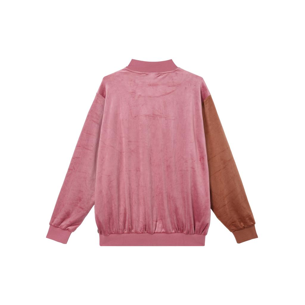 Adidas Originals Retro Sports Stand Collar Color Block Woven Breathable Casual Long Sleeve Jacket Women Jacket Dark-Purple H33336