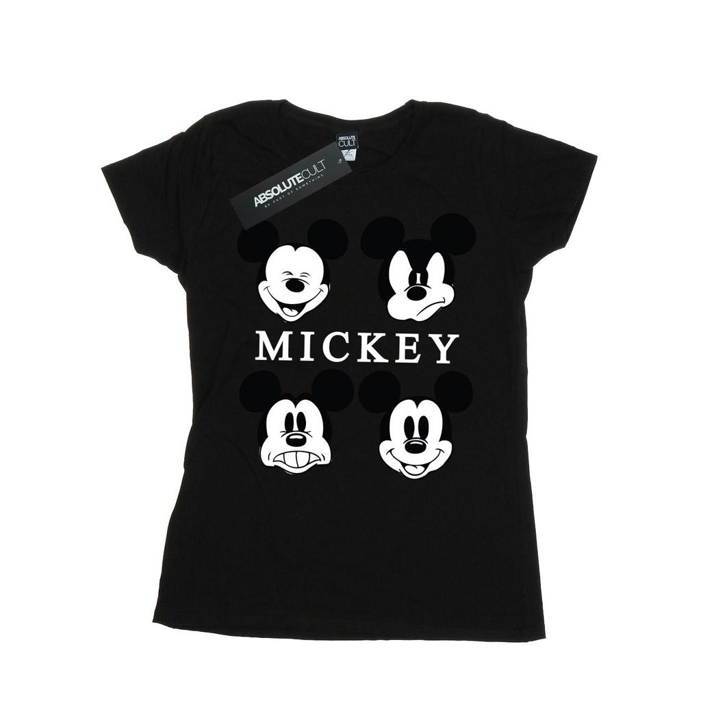 Disney Womens/Ladies Mickey Mouse Four Heads Cotton T-Shirt