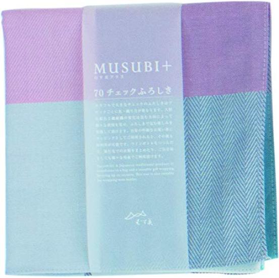 Musubi Check Furoshiki Wrapping Cloth, Green Mix, 70 cm, 20437-202, Made in Japan