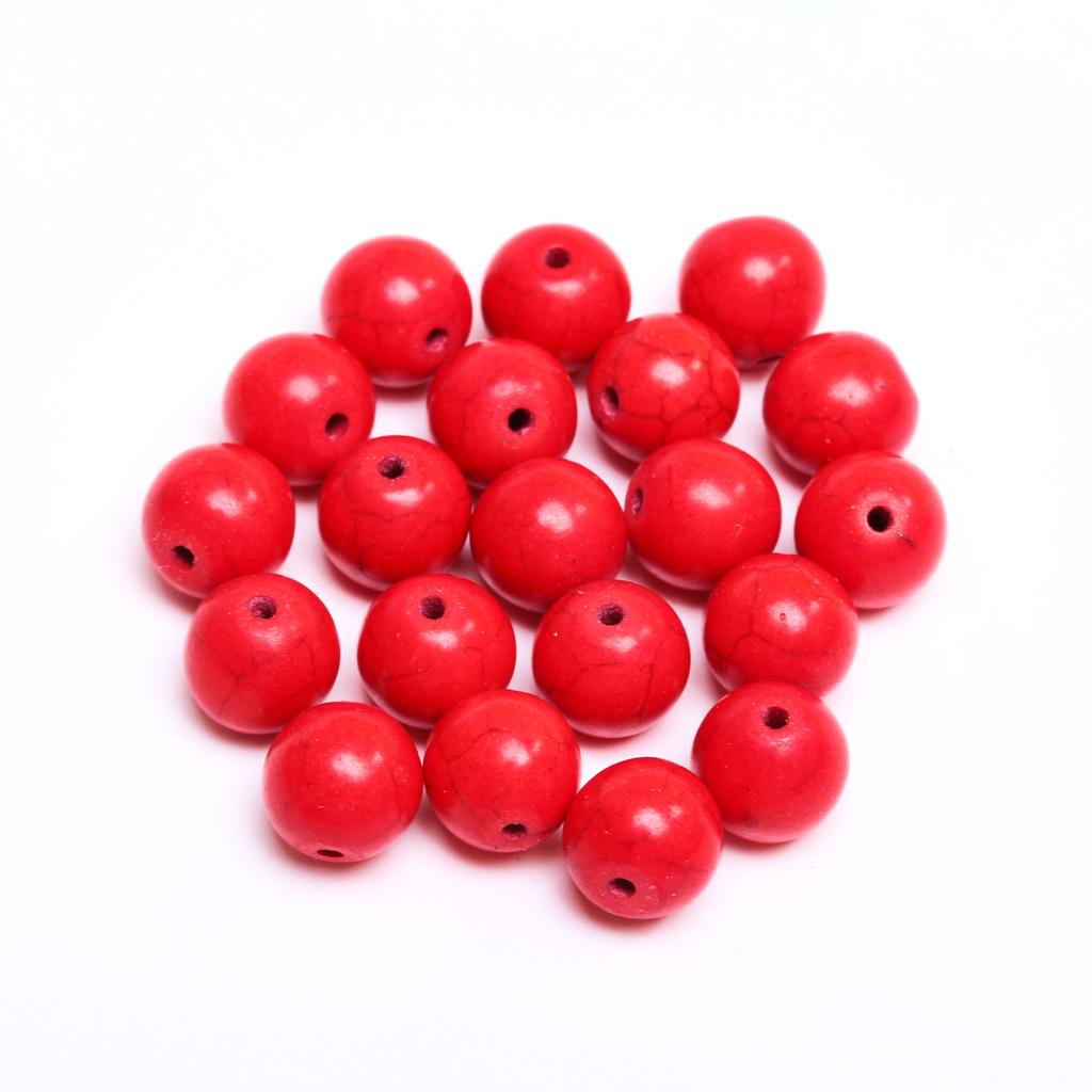 Loose Beads for Necklace Bracelet DIY Beaded Material Natural Stone 15-40pcs Fashion Jewelry Making Beads 4-14mm Red Turquoise  Pendant Accessories