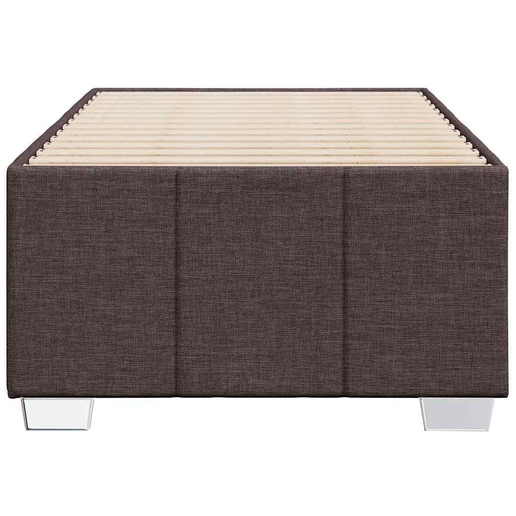 Bed Frame without Mattress Dark Brown 100x200 cm Fabric