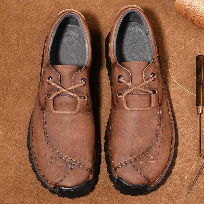 Обувь из коровьей кожи в стиле ретро, ​​мужские лоферы, повседневная кожаная обувь ручной работы, мокасины, мужская обувь на плоской подошве