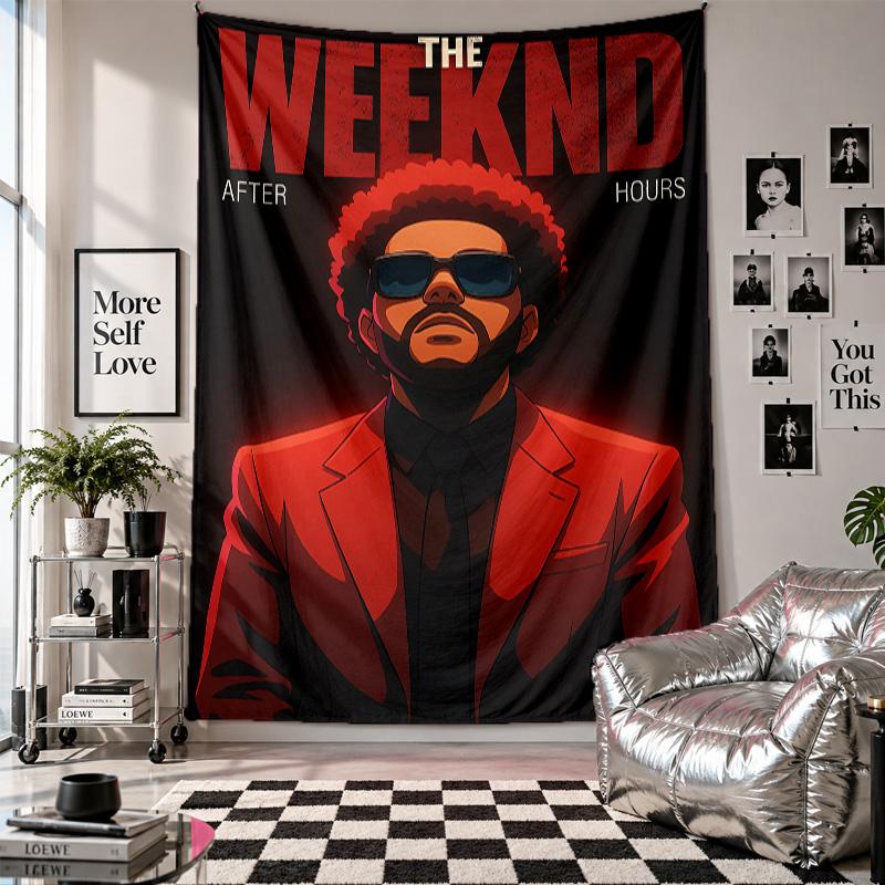 Wall TapestryThe Weeknd Art Hanging Cloth Decorative Background Cover for Room Decoration