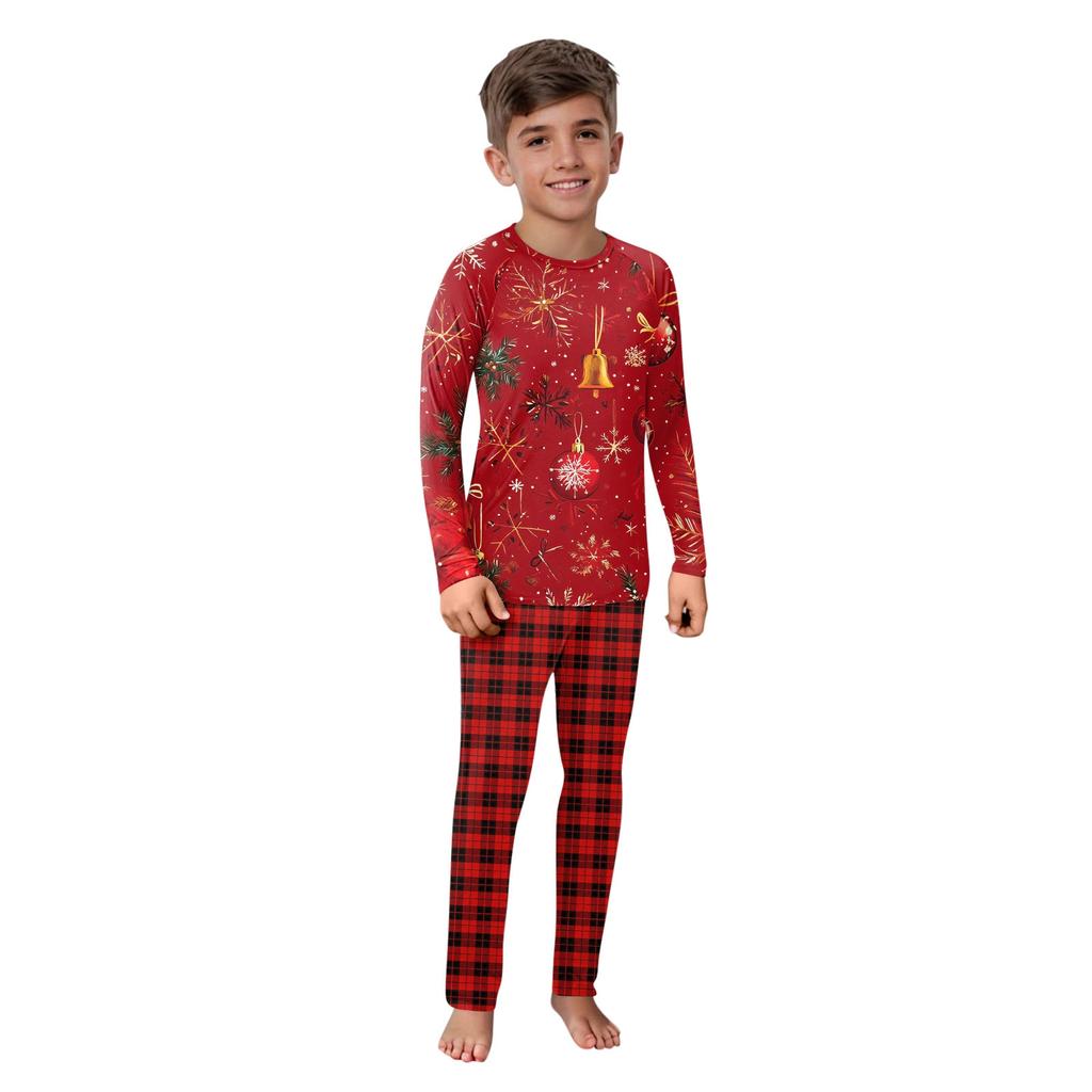 Christmas Prints Family Matching Long Sleeve Tops+Pants Set Family Matching Sets
