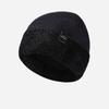 Knitted Hat Men's High Elastic Large Head Wool Hat with Thick Velvet Ear Protection Solid Color Cap