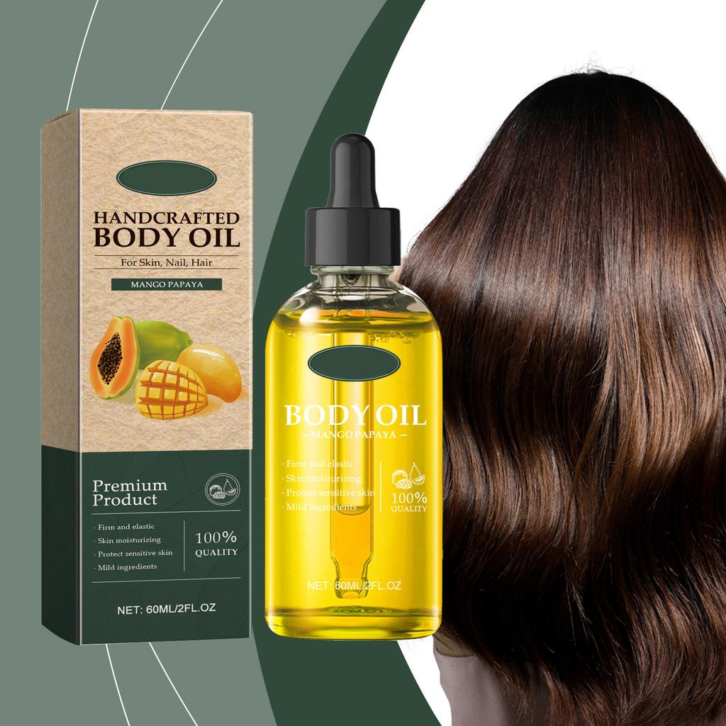 Масло для тела с папайей и манго ручной работы 60 мл Питает и ухаживает за кожей Массажирует и увлажняет кожу всего тела