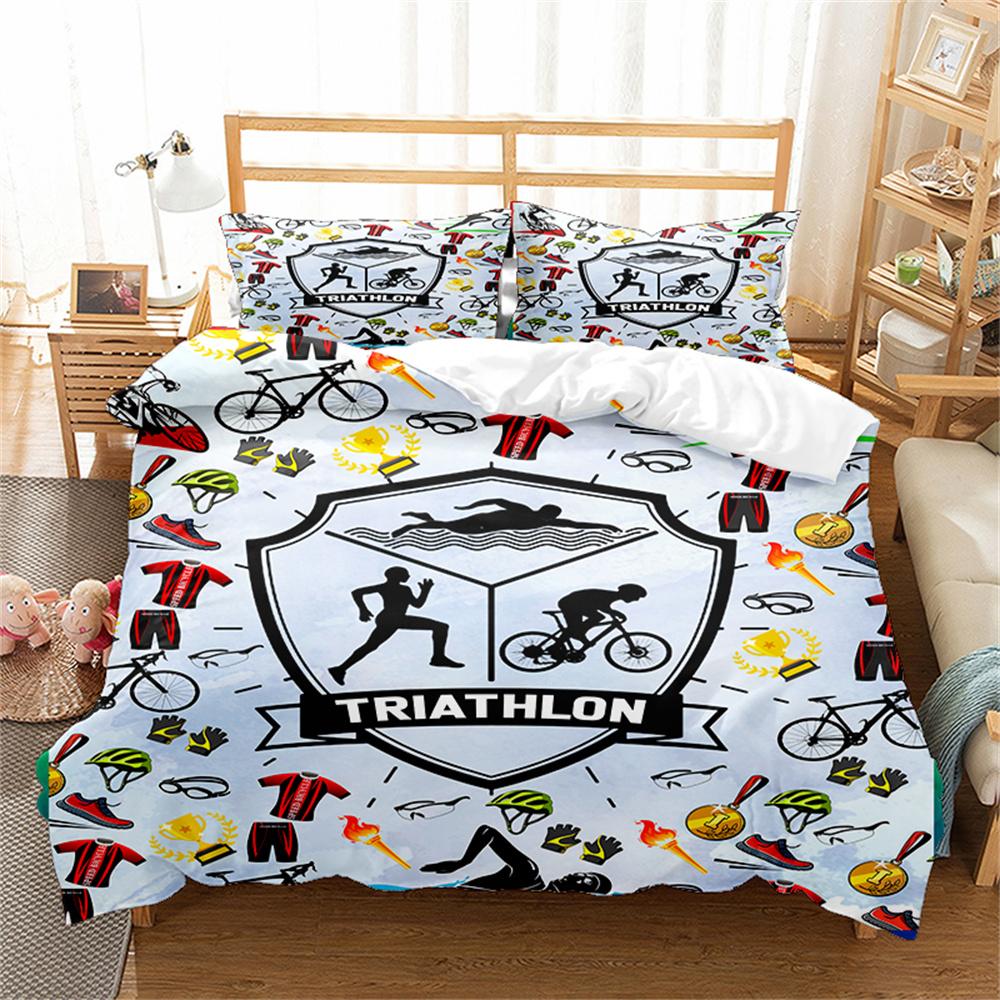 Комплект постельного белья на спортивную тематику для занятий йогой, баскетболом, софтболом, балетом, размер King Queen для детей, мальчиков и девочек, пододеяльник для спортсменов